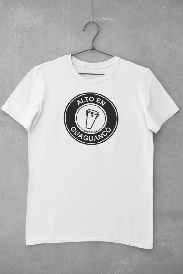 camiseta alto en guaguanco blanca
