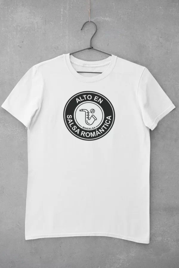 camiseta alto en romantica blanca