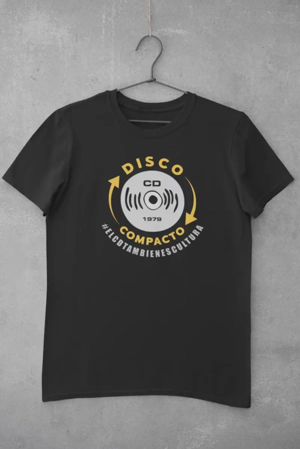 camiseta cd negra amarillo