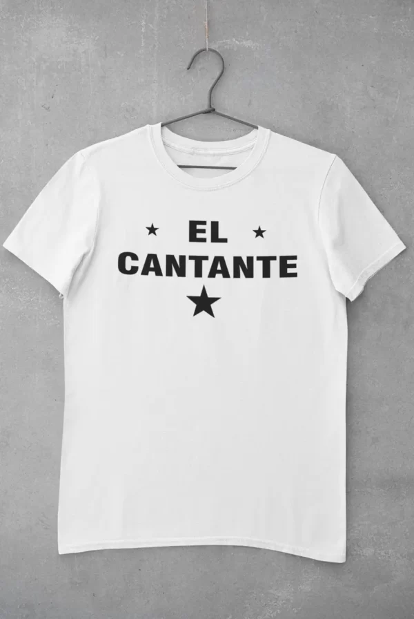 camiseta el cantante blanca