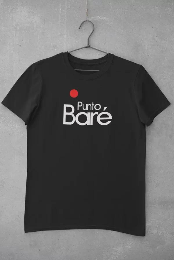 camiseta punto bare letras negra