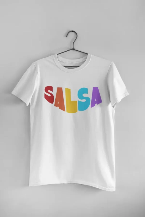 camiseta salsa colores blanca