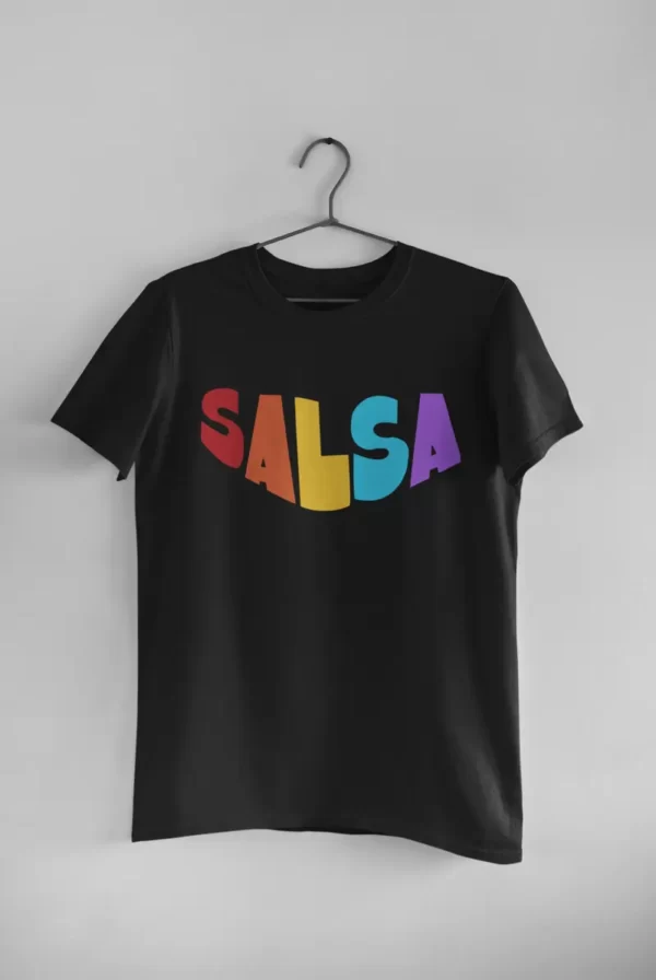 camiseta salsa colores negra
