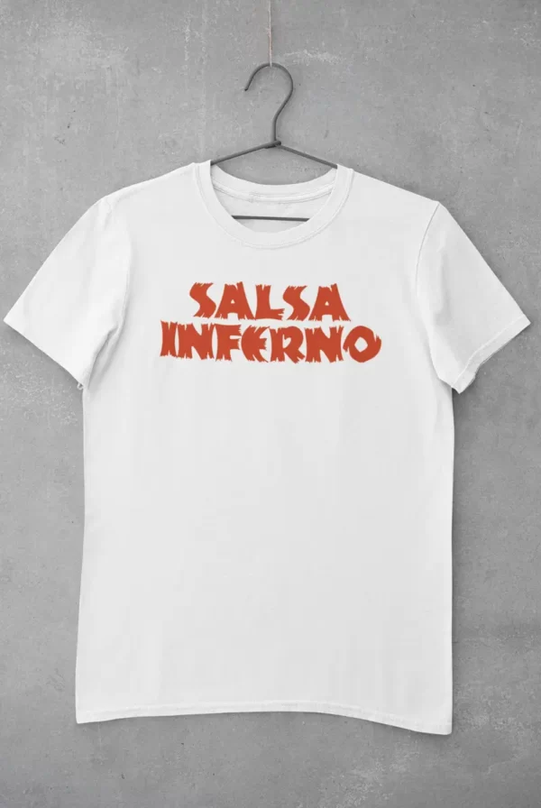camiseta salsa inferno blanca