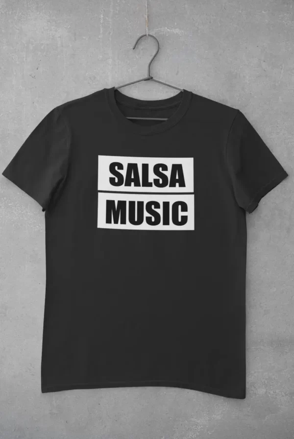 camiseta salsa music negra