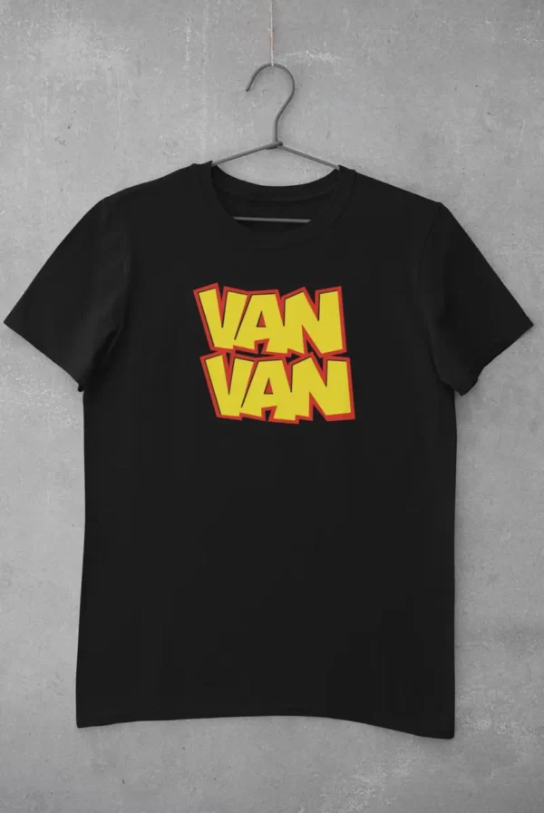 camiseta vanvan borde rojo negra